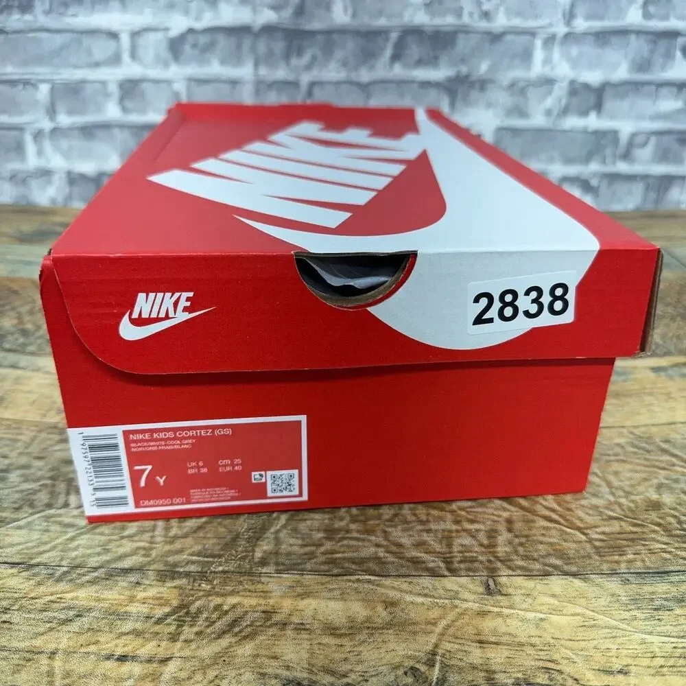 Nike Cortez GS Black White Cool Grey DM0950-001 Youth Size 7Y / Womens 8.5 New